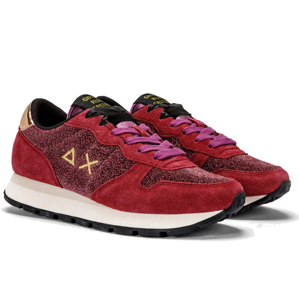 Scarpe Donna Sun68 Sneakers Ally Glitter Colore Prugna - Z42203