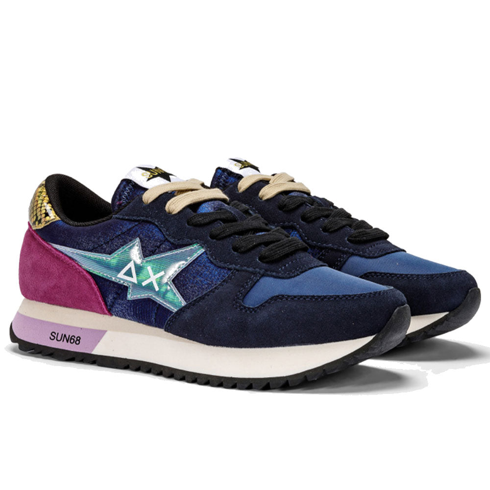 Scarpe Donna Sun68 Sneakers Stargirl Satin Colore Navy Blue