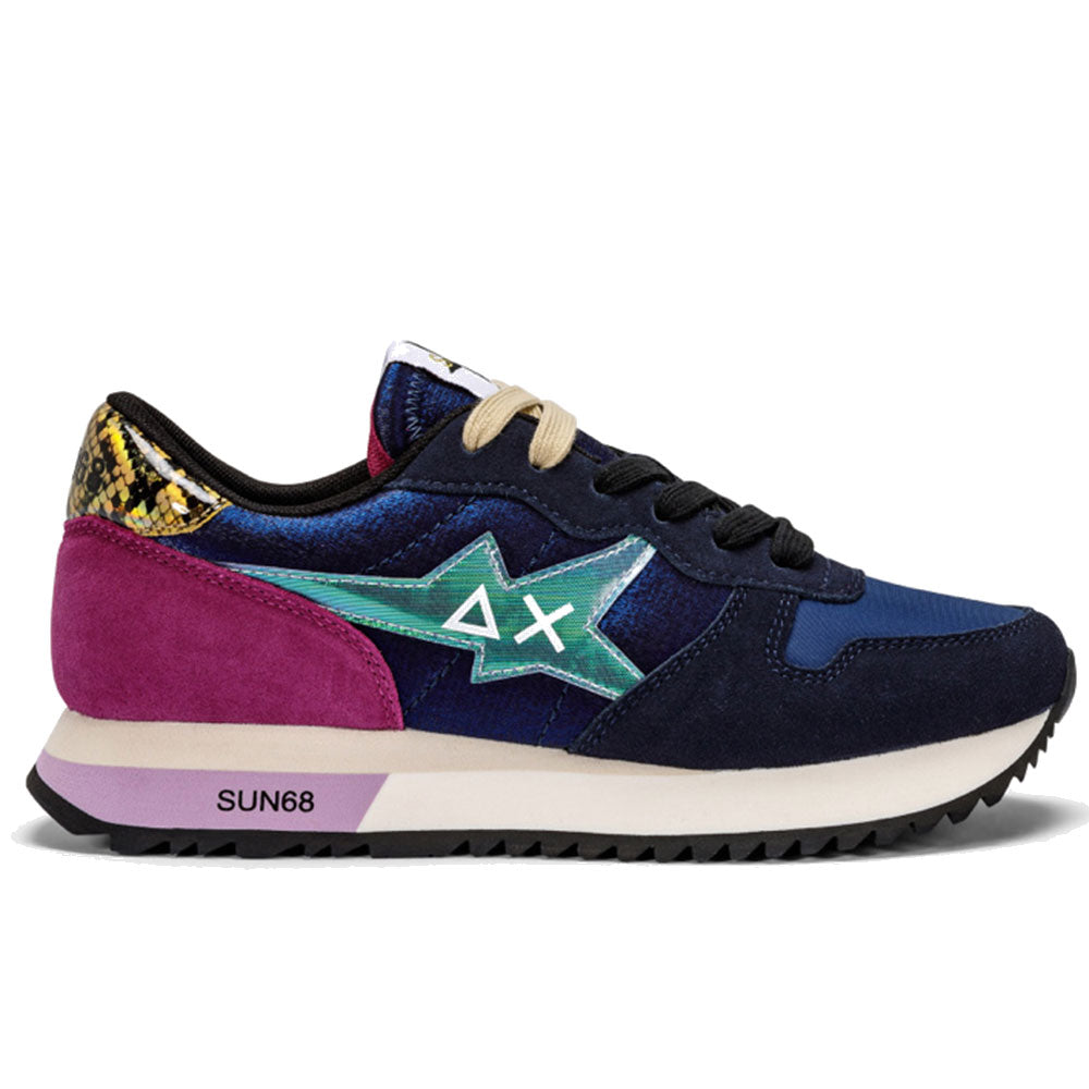 Scarpe Donna Sun68 Sneakers Stargirl Satin Colore Navy Blue