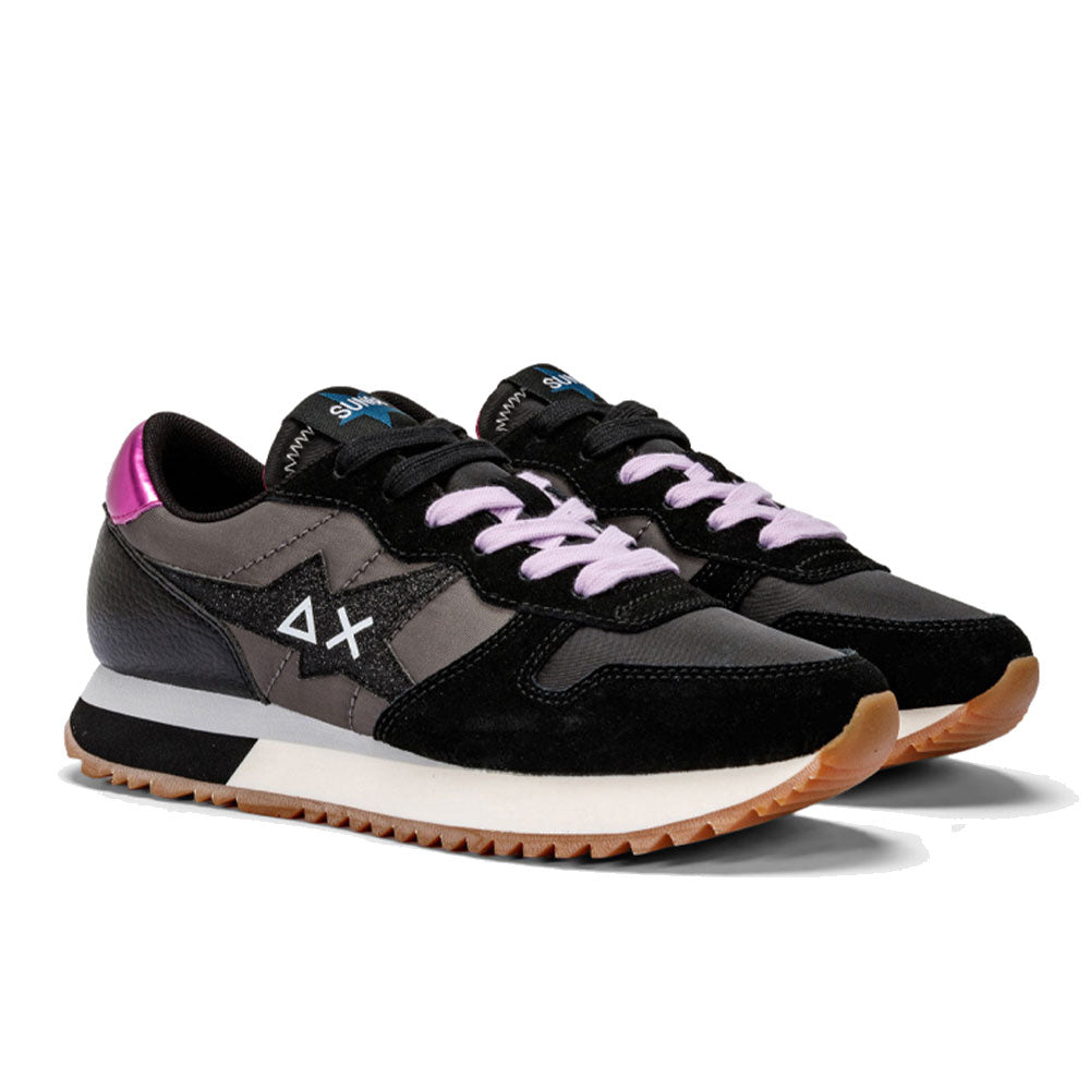 Scarpe Donna Sun68 Sneakers Stargirl Nylon Glitter Colore Nero