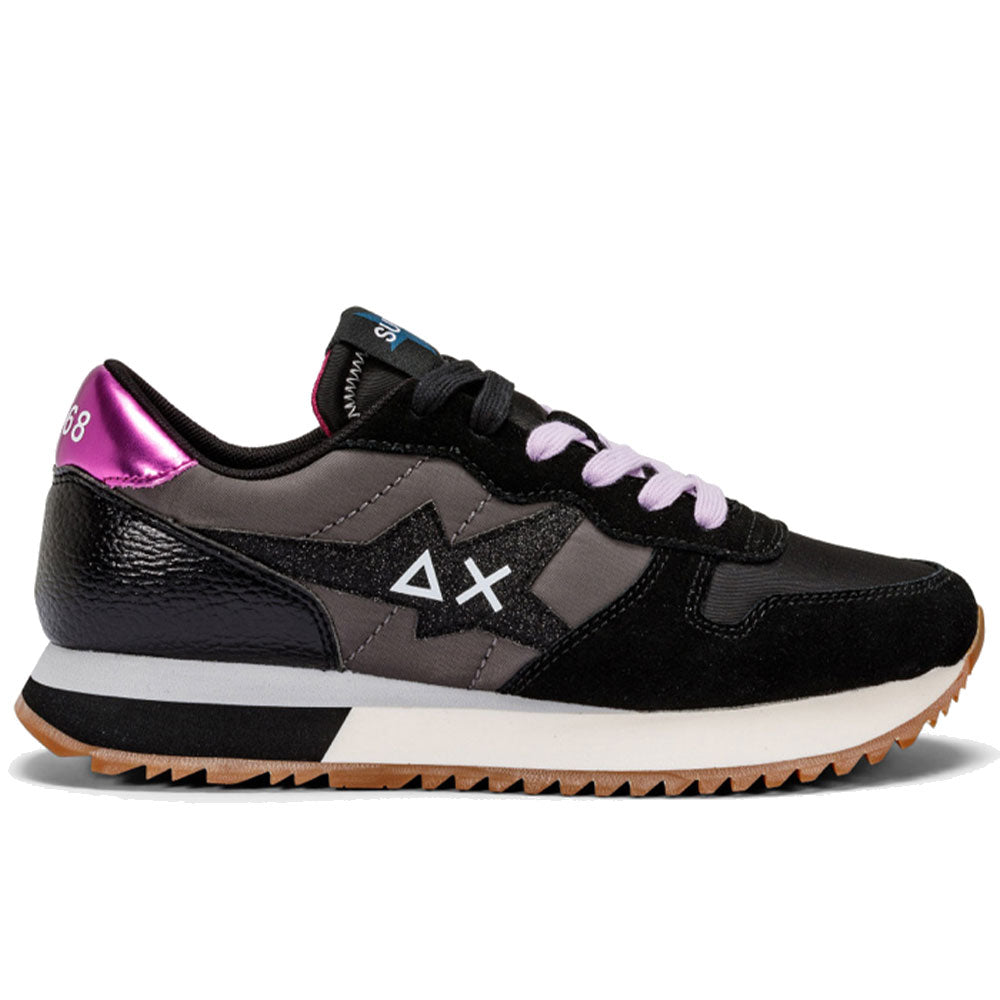 Scarpe Donna Sun68 Sneakers Stargirl Nylon Glitter Colore Nero