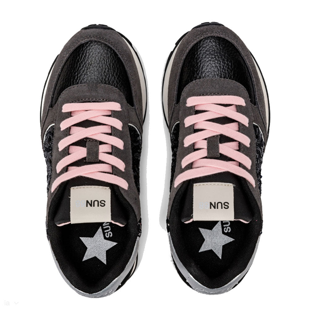 Scarpe SUN 68 Sneakers Girl's Kelly Paillettes Colore Nero