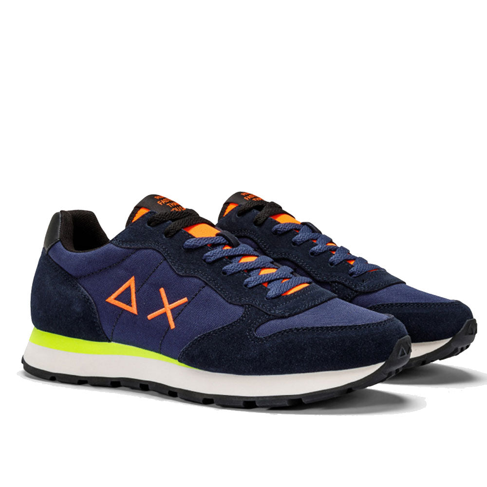 Scarpe Uomo Sun68 Sneakers Tom Fluo Nylon Navy Blue - Z43102