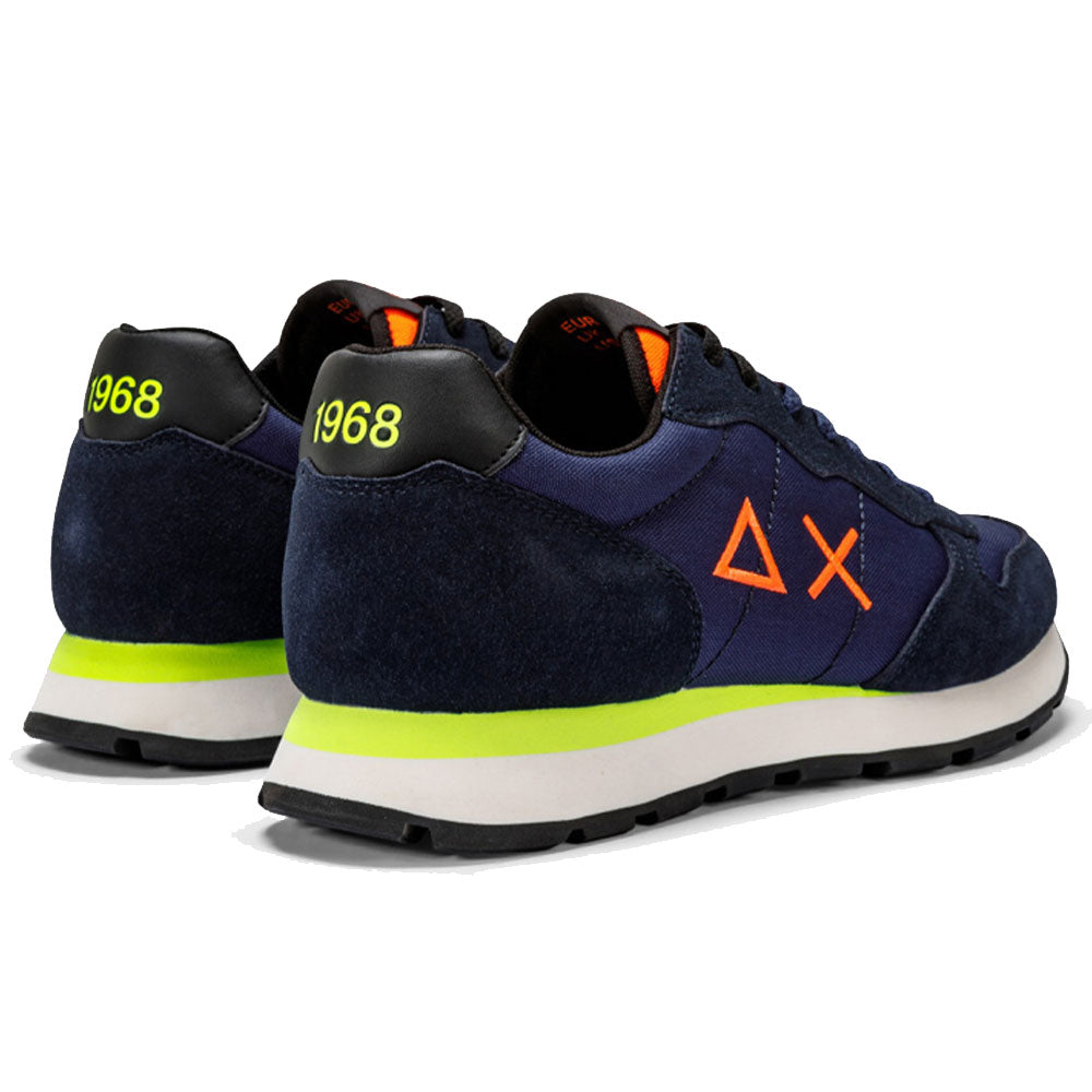 Scarpe Uomo Sun68 Sneakers Tom Fluo Nylon Navy Blue - Z43102