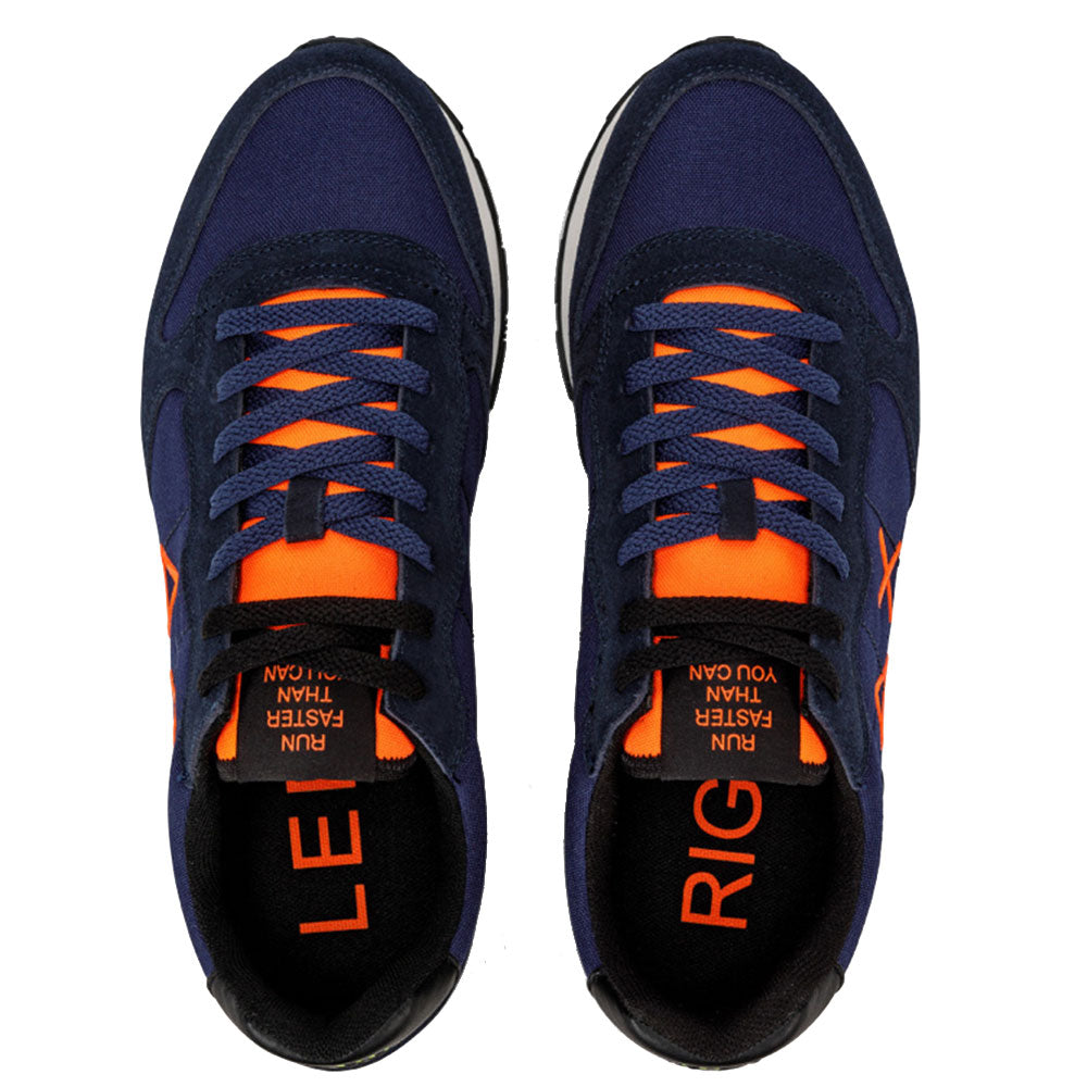 Scarpe Uomo Sun68 Sneakers Tom Fluo Nylon Navy Blue - Z43102