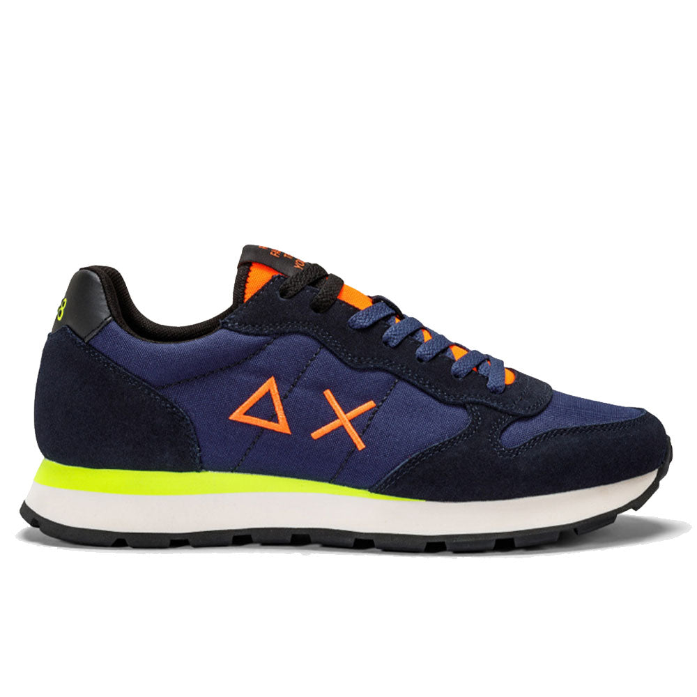 Scarpe Uomo Sun68 Sneakers Tom Fluo Nylon Navy Blue - Z43102