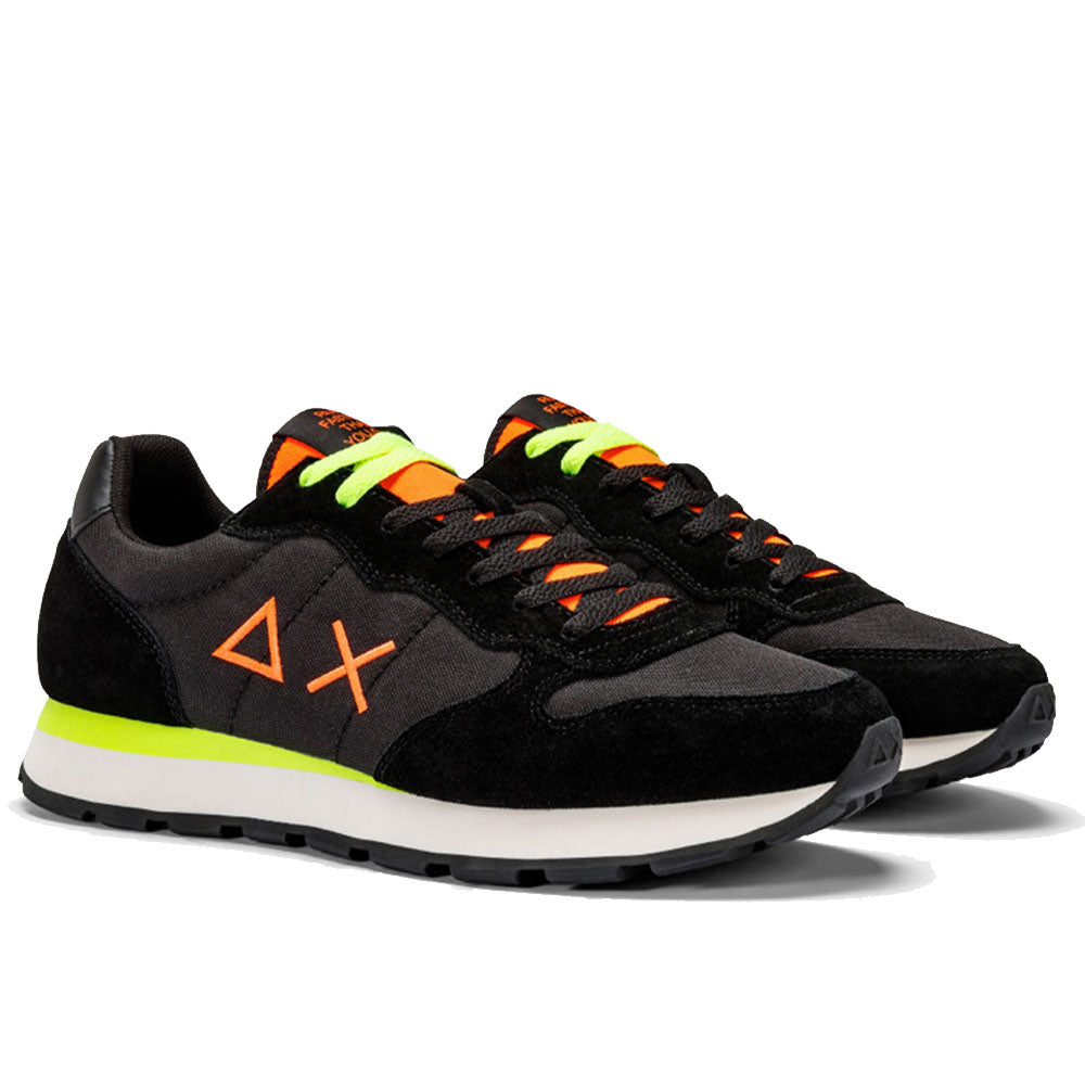 Scarpe Uomo Sun68 Sneakers Tom Fluo Nylon Nero - Z43102