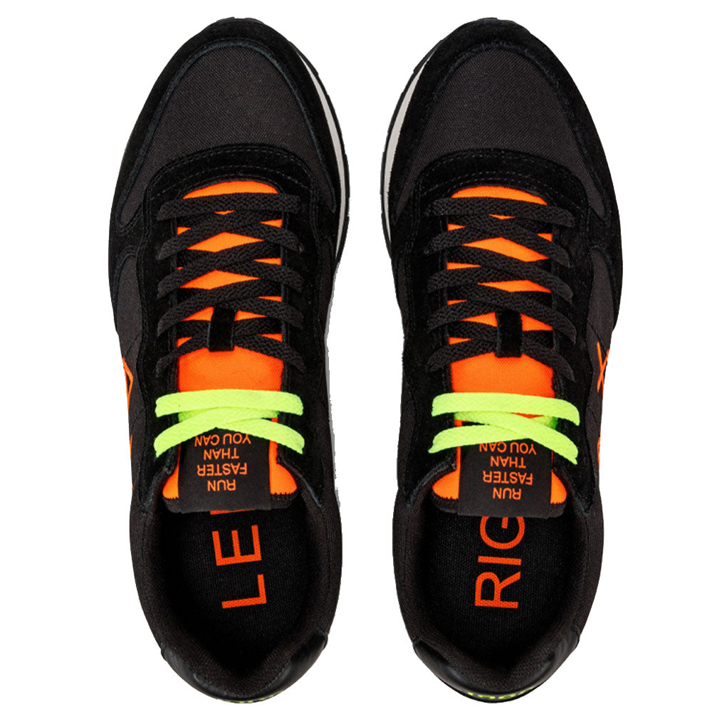 Scarpe Uomo Sun68 Sneakers Tom Fluo Nylon Nero - Z43102