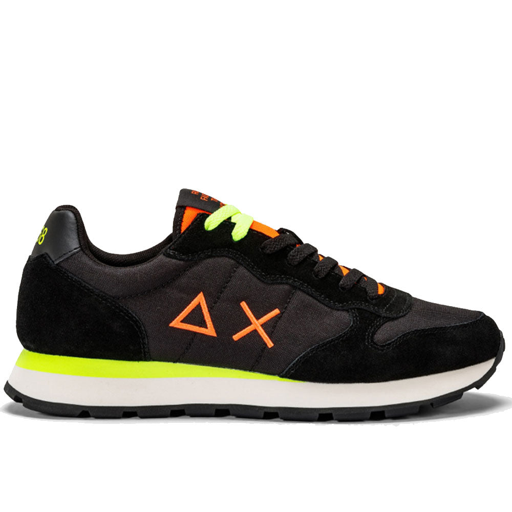 Scarpe Uomo Sun68 Sneakers Tom Fluo Nylon Nero - Z43102
