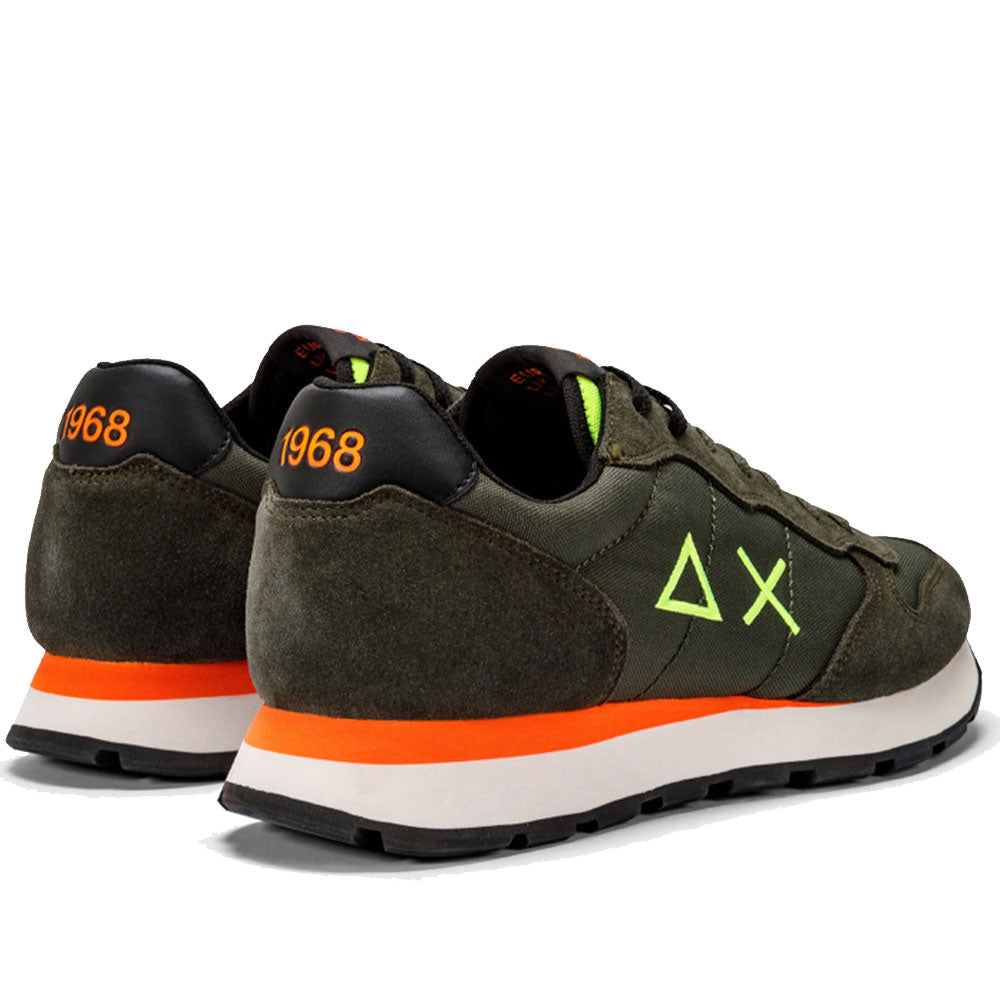 Scarpe Uomo Sun68 Sneakers Tom Fluo Nylon Militare Scuro - Z43102