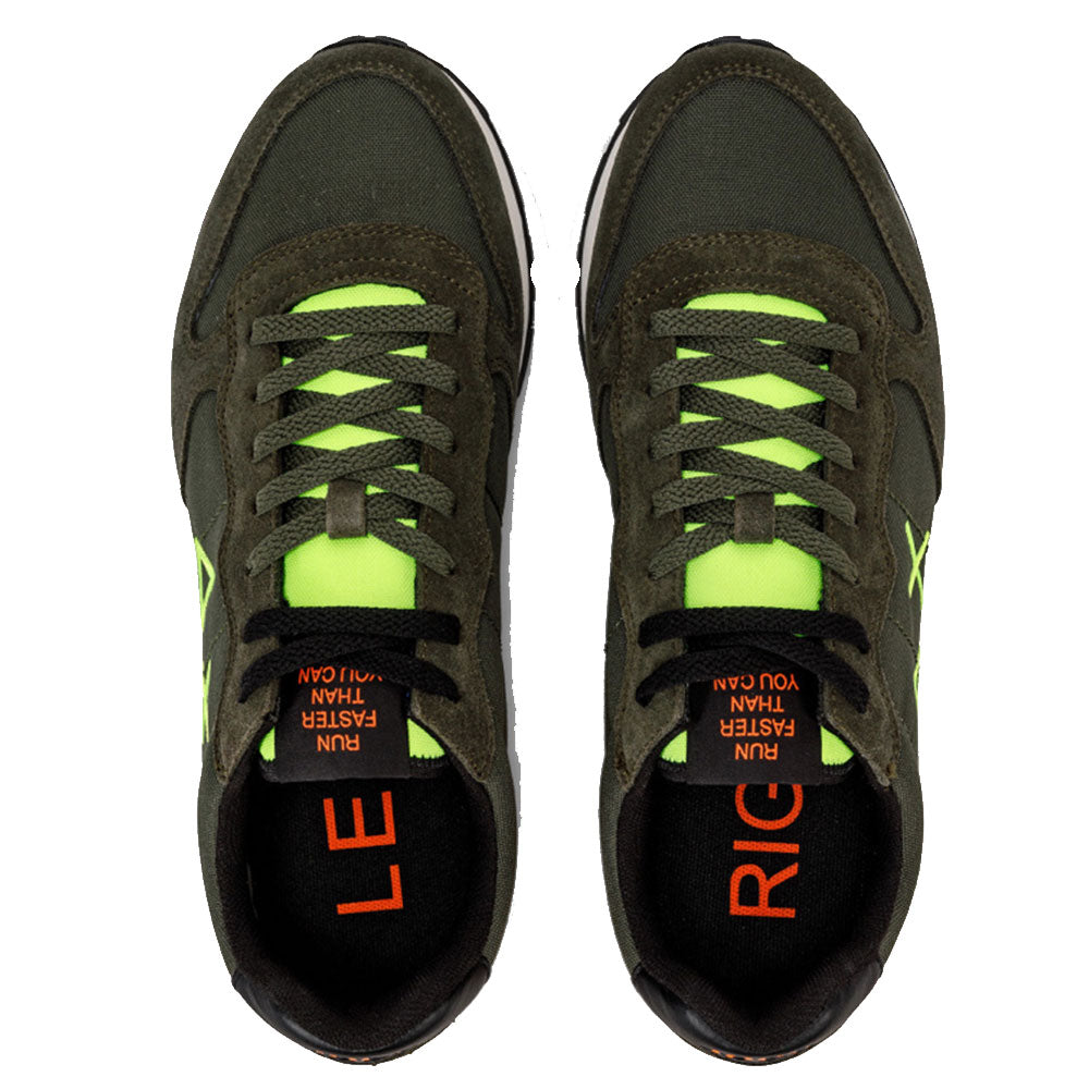 Scarpe Uomo Sun68 Sneakers Tom Fluo Nylon Militare Scuro - Z43102