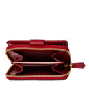 Portafoglio Donna Piccolo Zip Around THE BRIDGE linea Lucrezia in Pelle Rosso Ribes