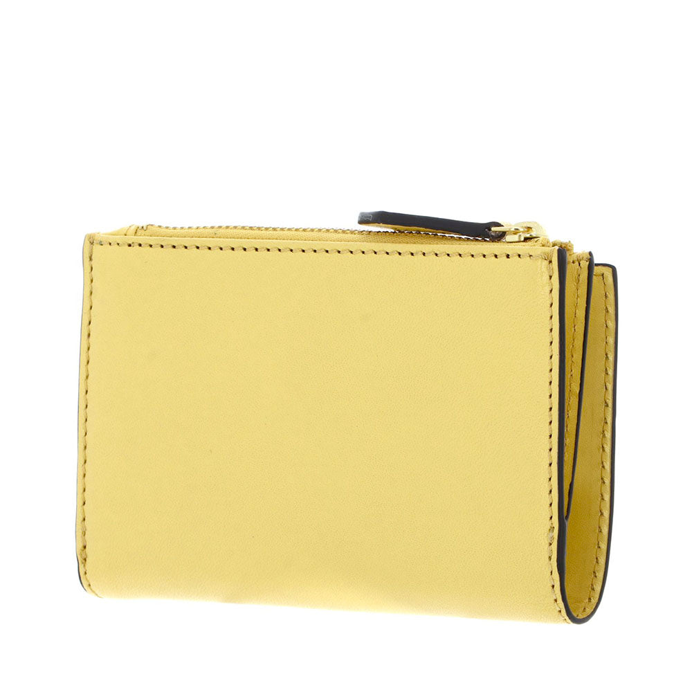 Portafoglio Donna con Bottone THE BRIDGE linea Lucrezia in Pelle Giallo Banana