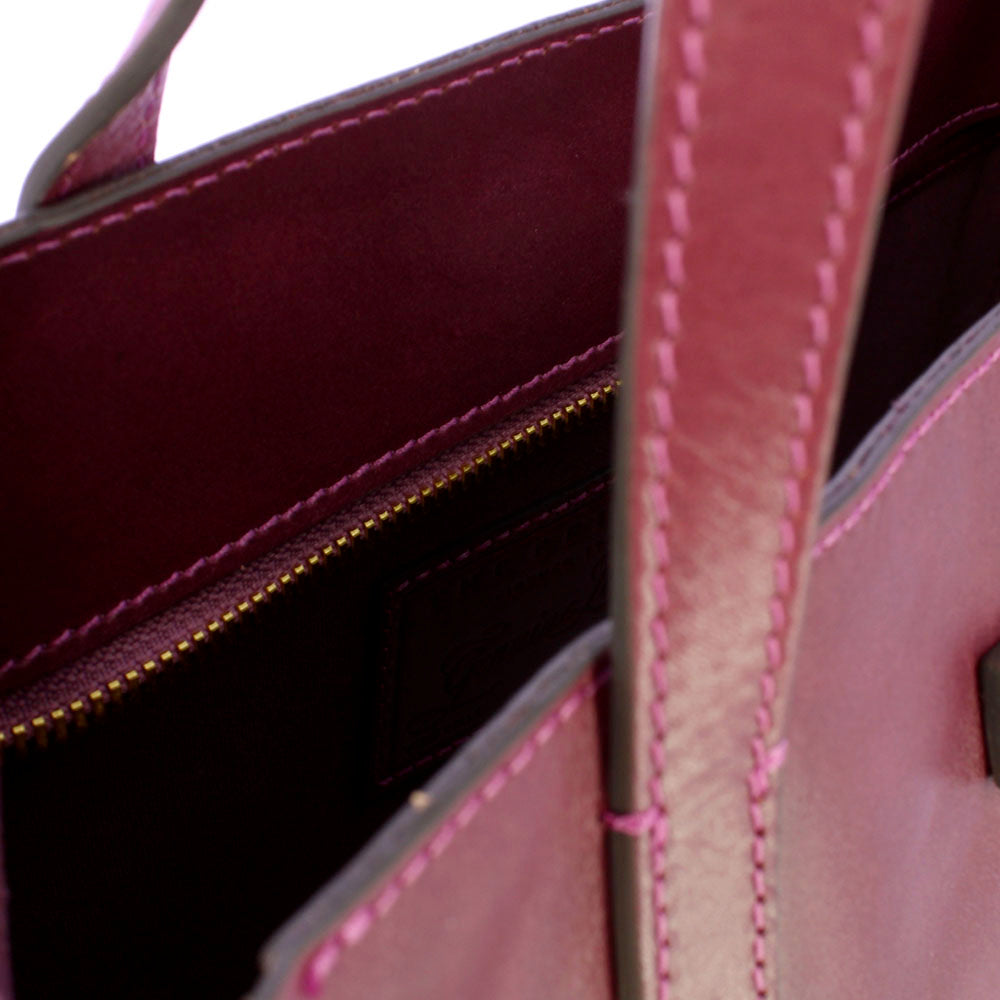 Borsa Donna Shopper Verticale THE BRIDGE linea Mirra in Pelle Viola Orchidea