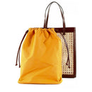 Borsa Donna Shopper Verticale THE BRIDGE linea Mirra Wow in Paglia e Pelle Marrone