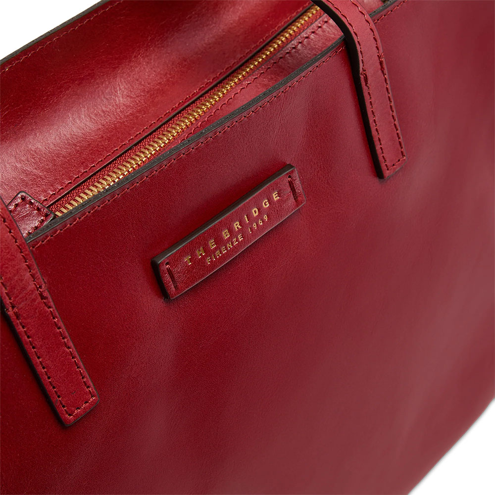 Borsa Donna Shopper THE BRIDGE linea Mirra in Pelle Rosso Mattone