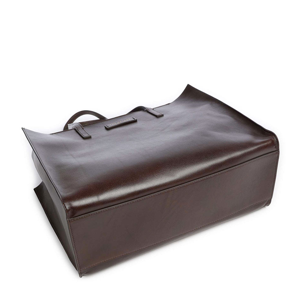 Borsa Donna Shopper THE BRIDGE Linea Mirra in Pelle color Moka
