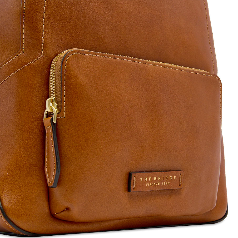 Zaino Donna THE BRIDGE linea Larissa in Pelle color Cognac