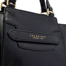 Damen-Henkeltasche THE BRIDGE Modell Lucrezia aus schwarzem Leder