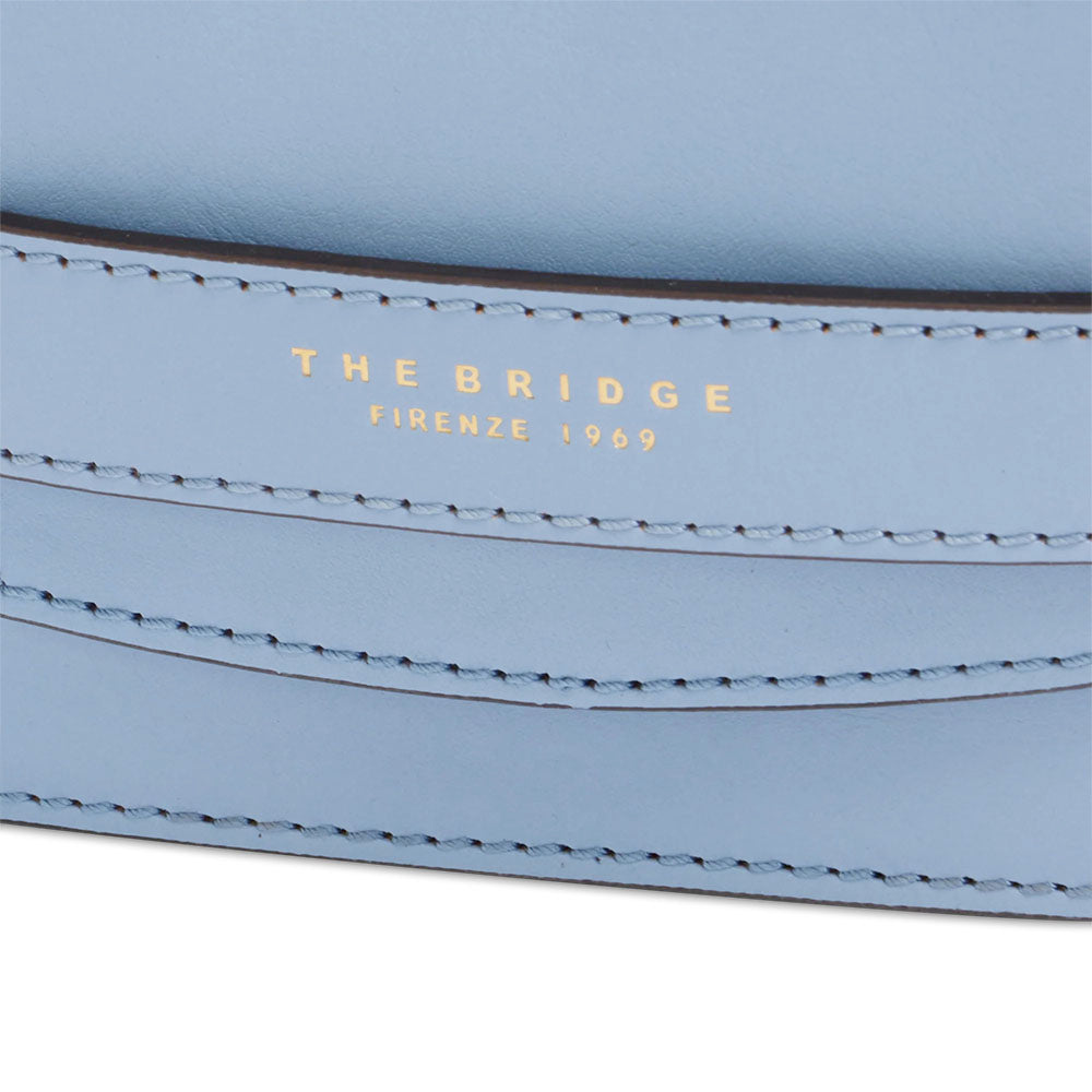 Borsa Donna a Tracolla Media THE BRIDGE linea Lucrezia in Pelle Azzurro Acqua