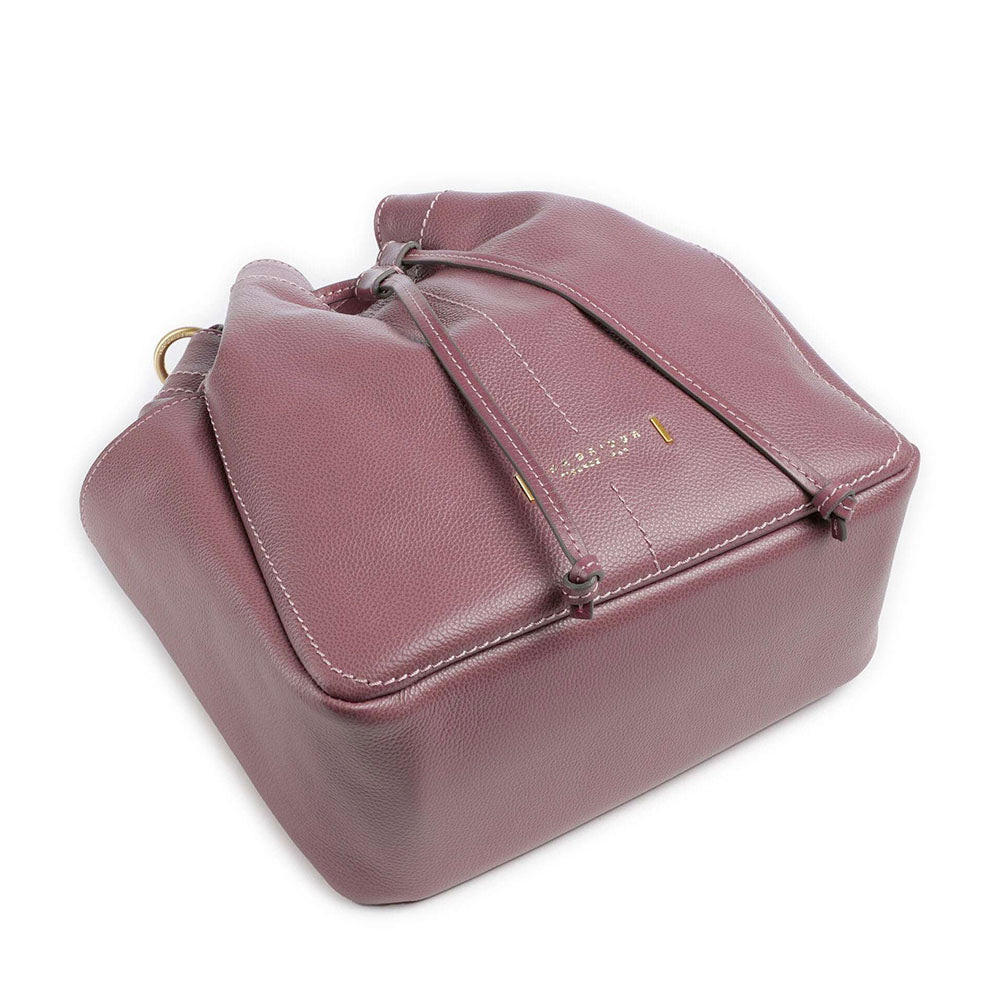 Women's Orchid Purple Leather Bucket Bag THE BRIDGE Letizia