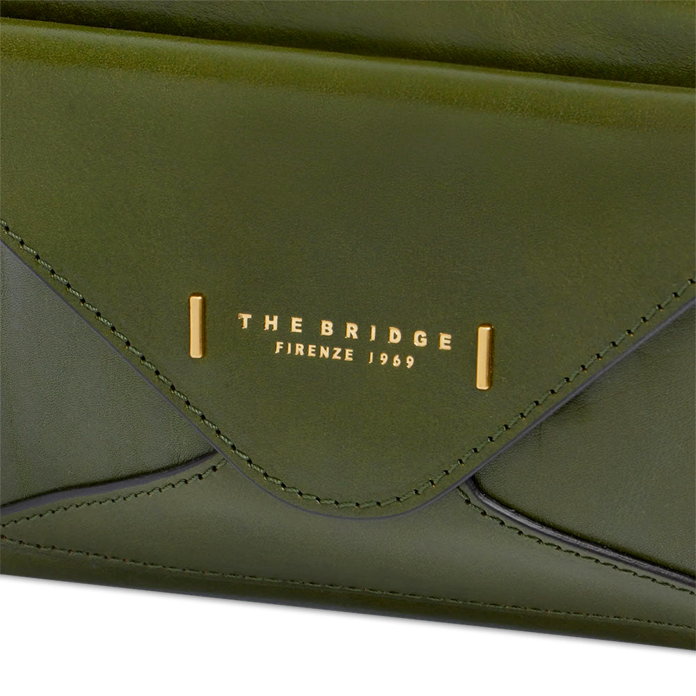 Borsa Donna a Tracolla THE BRIDGE linea Frida in Pelle Verde Maggiorana