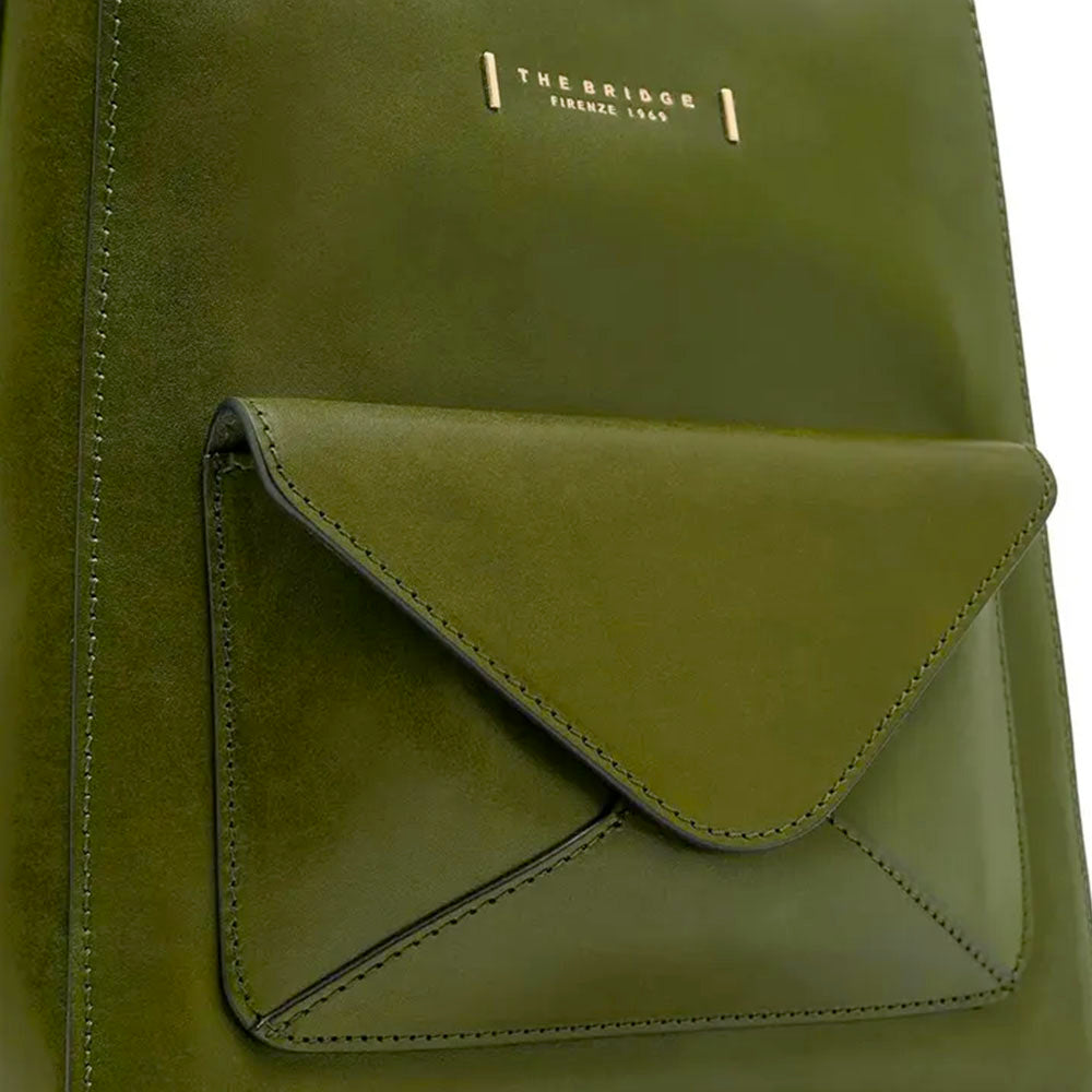 Zaino Donna THE BRIDGE linea Frida in Pelle Verde Maggiorana
