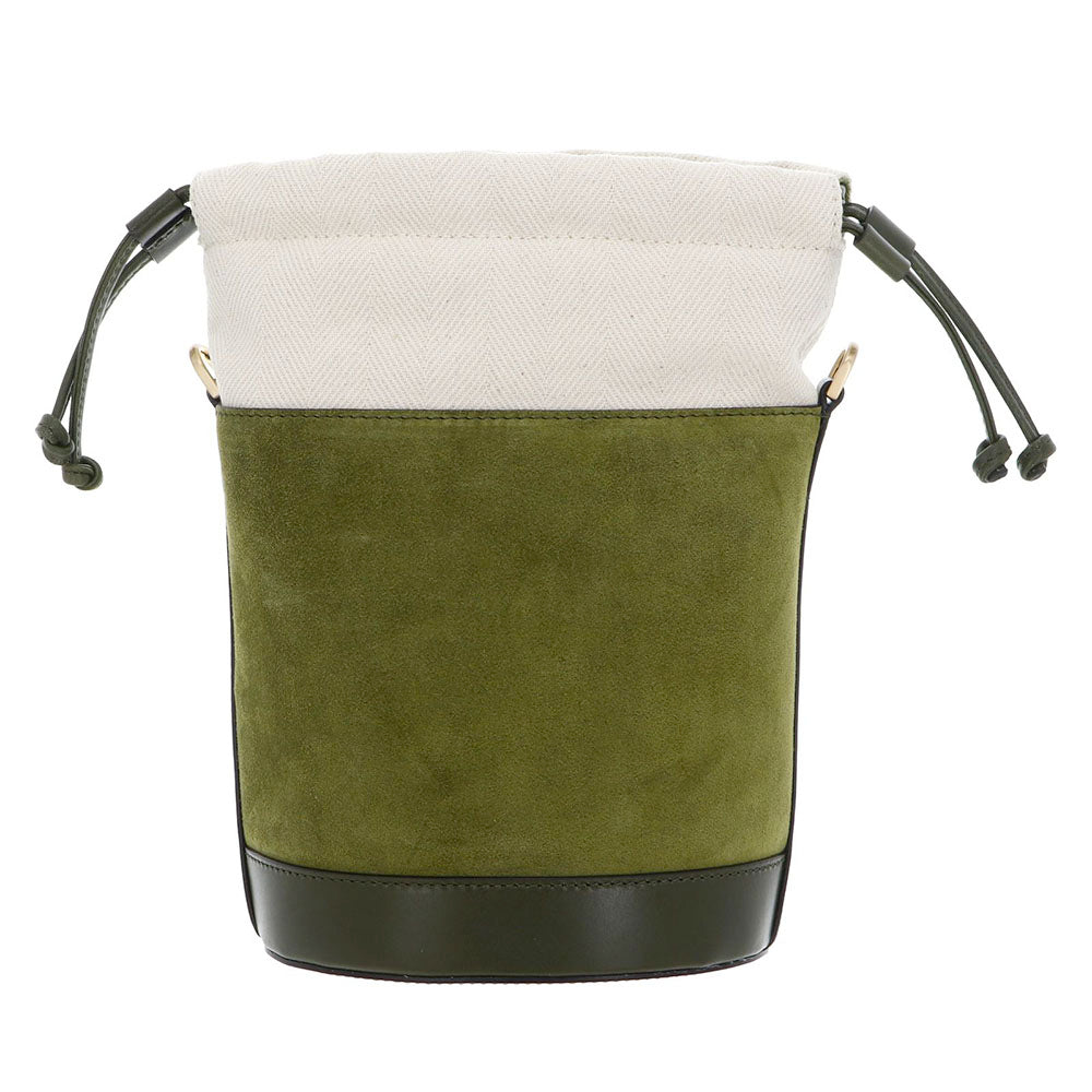 Borsa Donna a Secchiello THE BRIDGE linea Greta in Camoscio Verde Timo