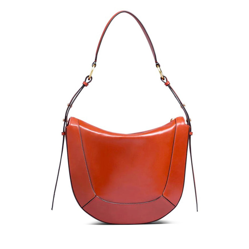 Borsa Donna a Spalla THE BRIDGE linea Fedora in Pelle Arancio Bruciato