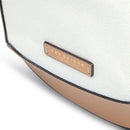 Borsa Donna a Spalla THE BRIDGE linea Fedora in Pelle Beige e Tessuto Bianco