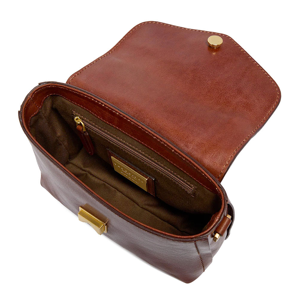 Women's Mini Brown Leather Handbag THE BRIDGE Story