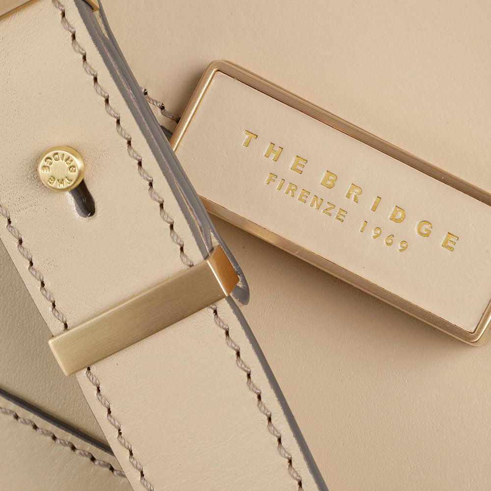 Borsa Donna a Spalla THE BRIDGE linea Ginevra in Pelle color Burro