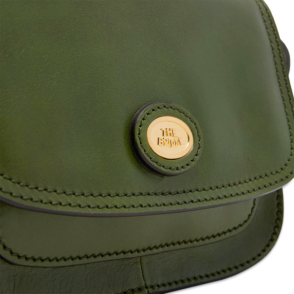 Borsa Donna a Tracolla Small THE BRIDGE linea Story in Pelle Verde Maggiorana