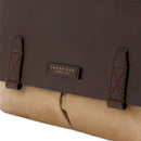 Messenger Uomo THE BRIDGE linea Igor in Tessuto Cerato Beige e Pelle Testa di Moro