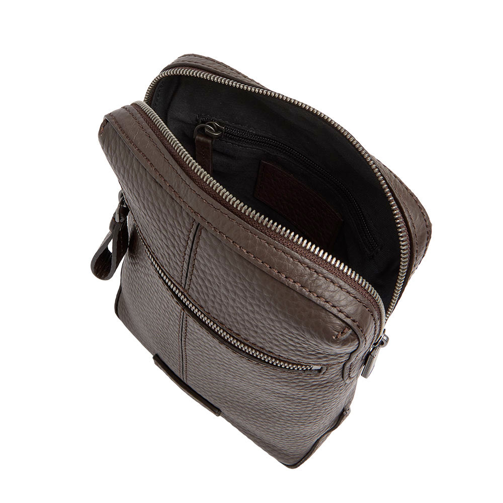 Borsello Uomo THE BRIDGE linea Manfredi in Pelle color Moka