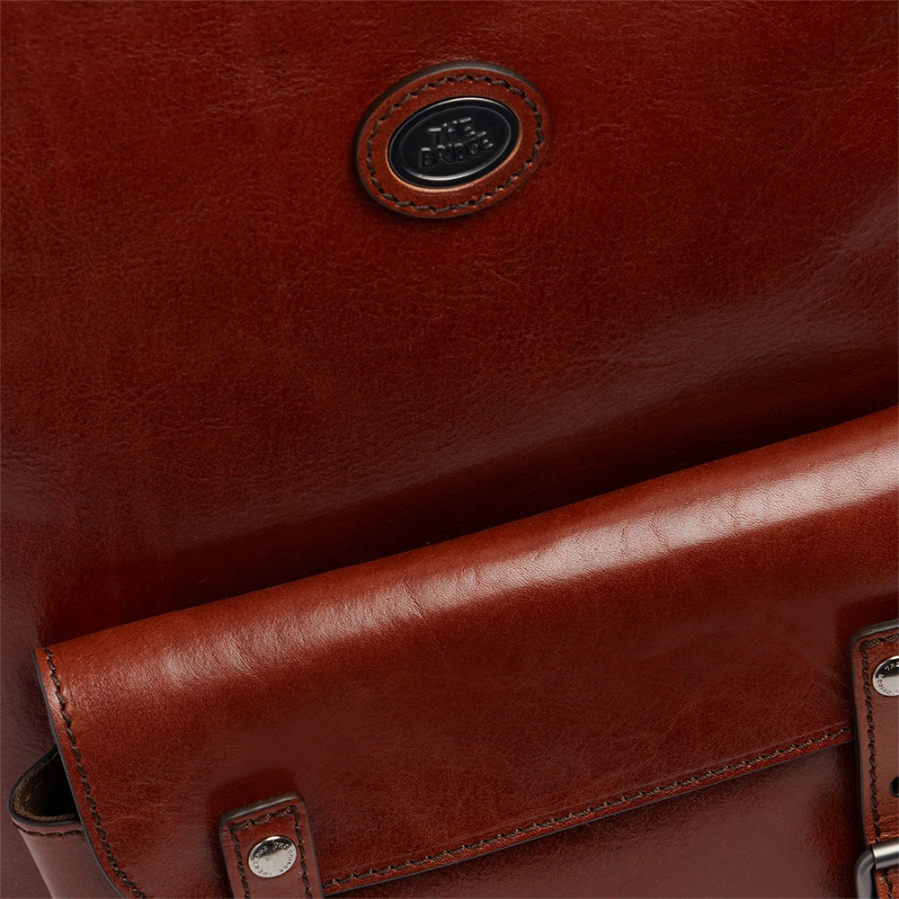 Zaino Uomo Doppio Scomparto THE BRIDGE linea Galileo in Pelle Marrone