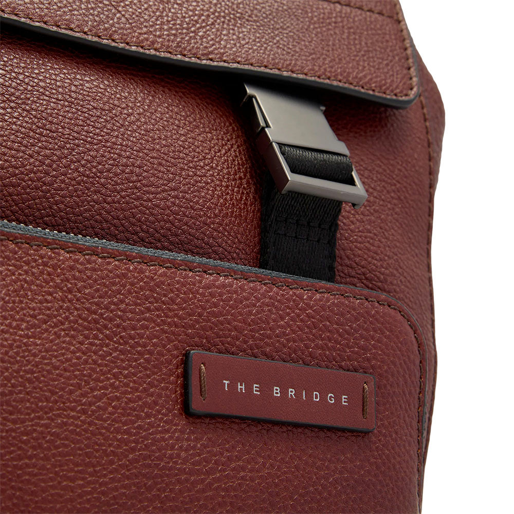 Zaino Uomo con Pattina THE BRIDGE linea Ludovico in Pelle Marrone
