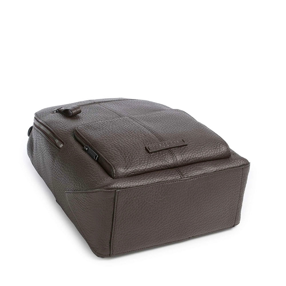 Zaino Uomo Porta PC 14" THE BRIDGE linea Manfredi in Pelle color Moka