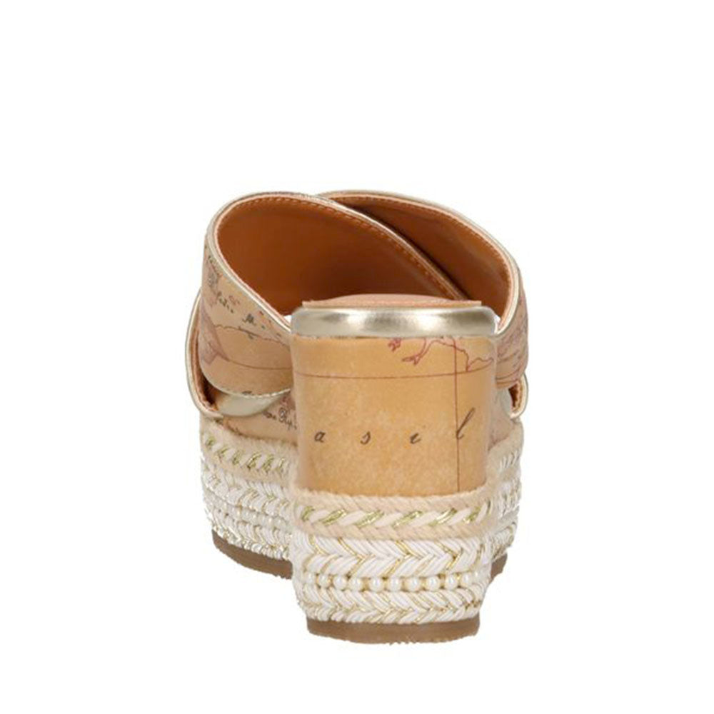 Ciabatte Donna con Zeppa 1A Classe Alviero Martini in Eco Nappa stampa Geo Classic 1401