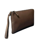 Pochette Unisex GIANNI CONTI in Pelle Martellata Marrone Scuro