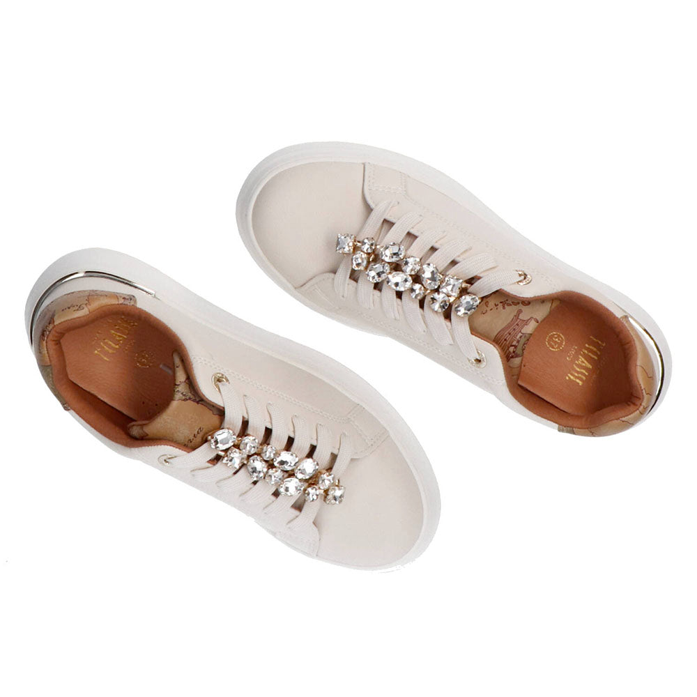 Sneakers Platform 1A Classe Alviero Martini Bianco Sporco con Dettaglio Gioiello 2270