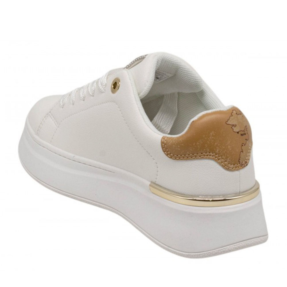 Sneakers Donna 1A Classe Alviero Martini in Eco Nappa Bianca e Inserto Geo Classic 2419