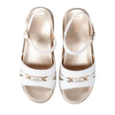Sandali con Zeppa 1A Classe Alviero Martini in Eco Nappa Bianca 2476