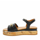 Sandali Platform 1A Classe Alviero Martini in Eco Nappa Nera con Suola Geo Classic 2479
