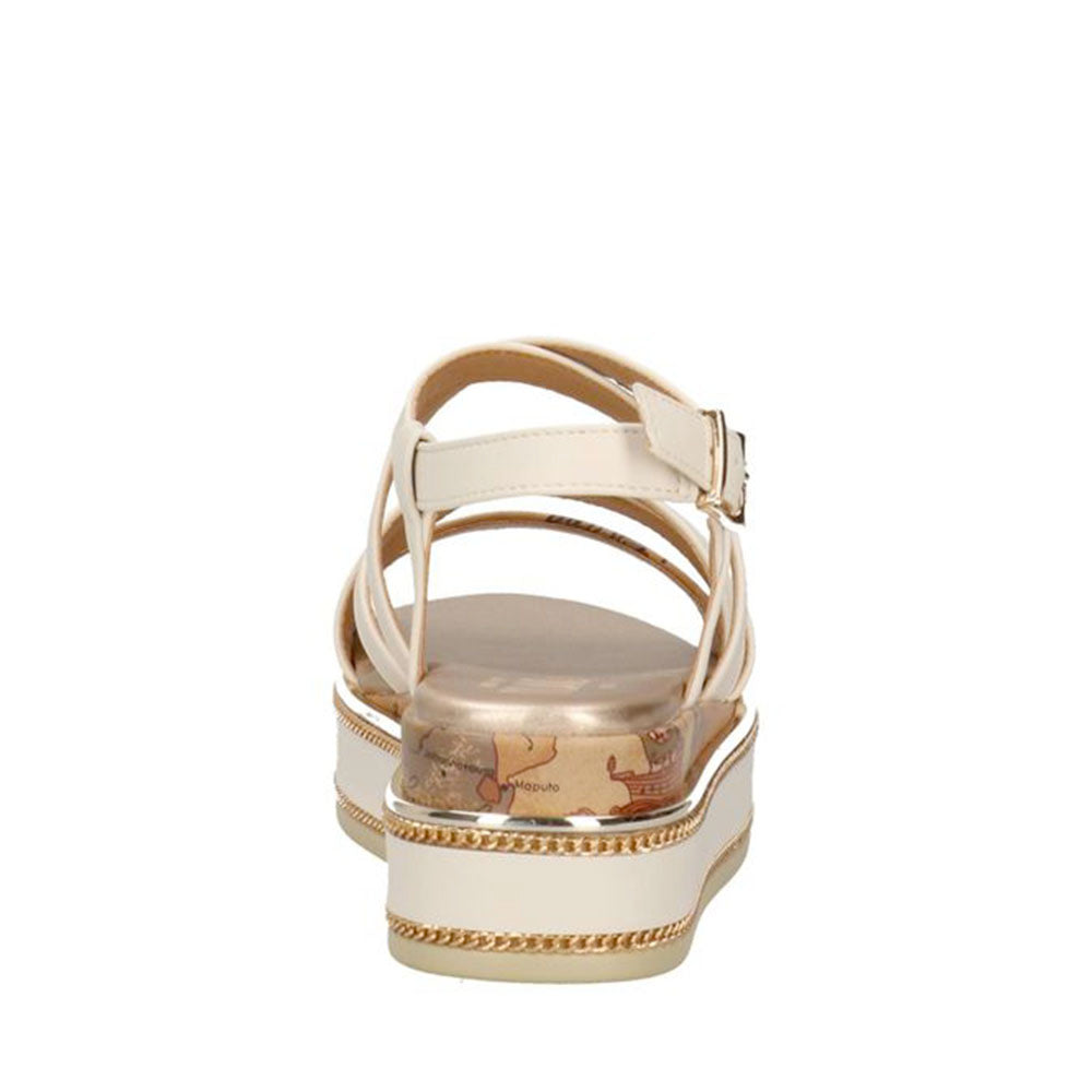 Sandali Platform 1A Classe Alviero Martini in Eco Nappa Bianco Sporco 2484