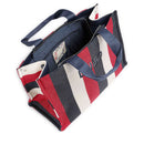 Großer Shopper LIU JO aus dunkelblauem gestreiftem Canvas