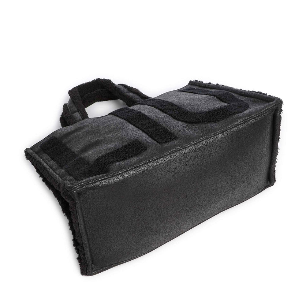 Tote Bag Donna LIU JO in Ecopelle con Logo in Fake Montone Nero