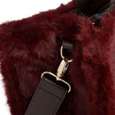 Tote Bag Donna LIU JO in Fake Fur color Melanzana con Logo