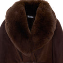 Cappa Donna LIU JO in Montone Sintetico Testa di Moro con Collo in Fake Fur