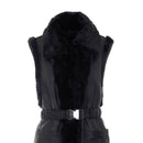 Gilet Lungo Donna LIU JO in Montone Sintetico Nero